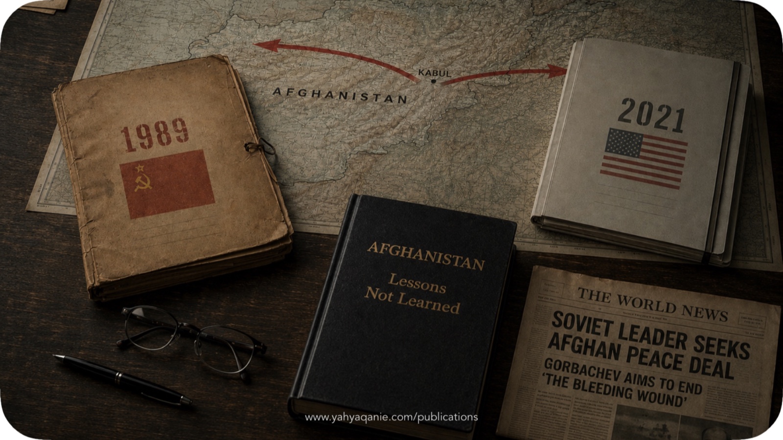Afghanistan map with Soviet-era and U.S. withdrawal documents