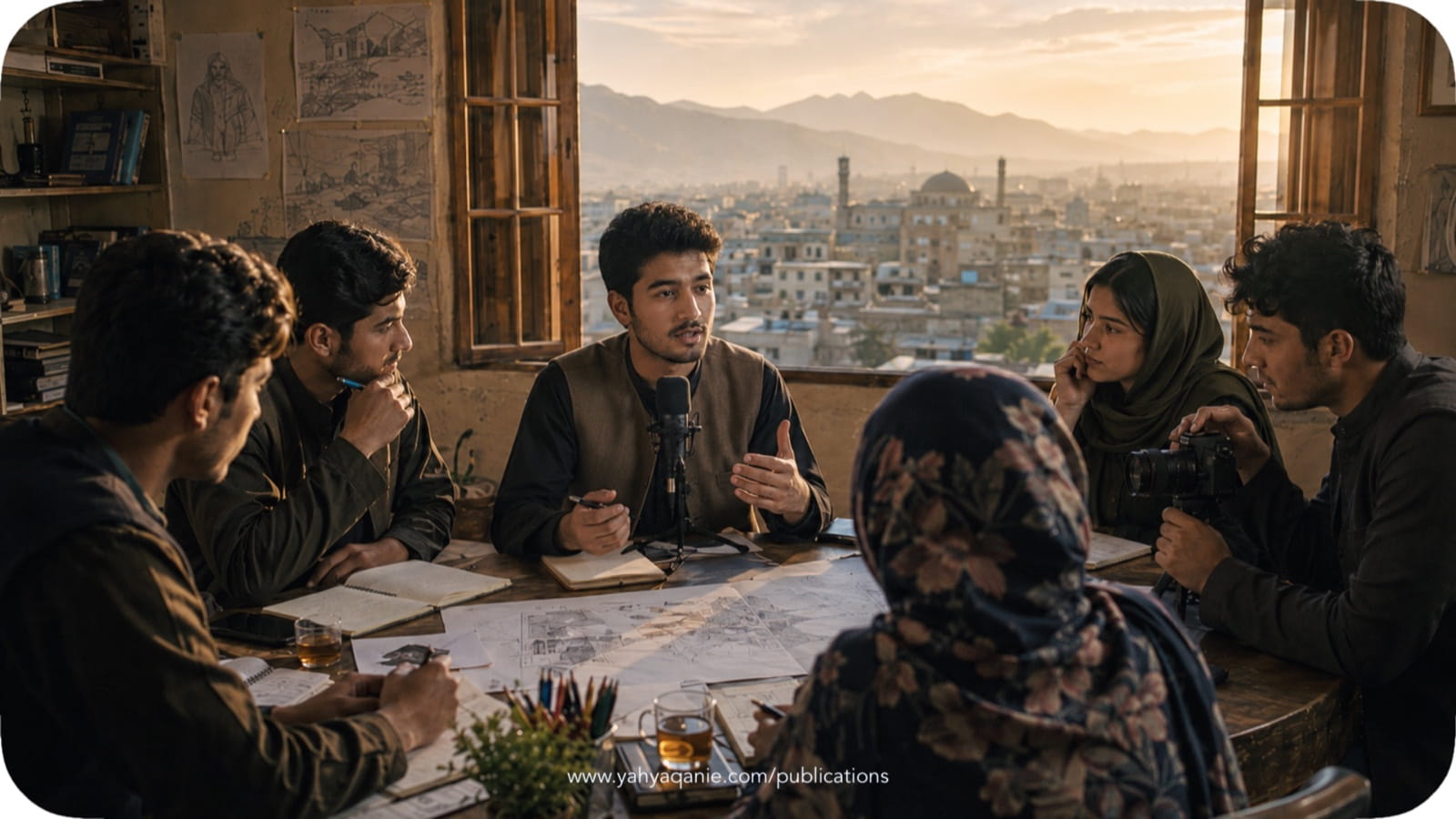 Young Afghan civic leaders discussing peacebuilding in Kabul