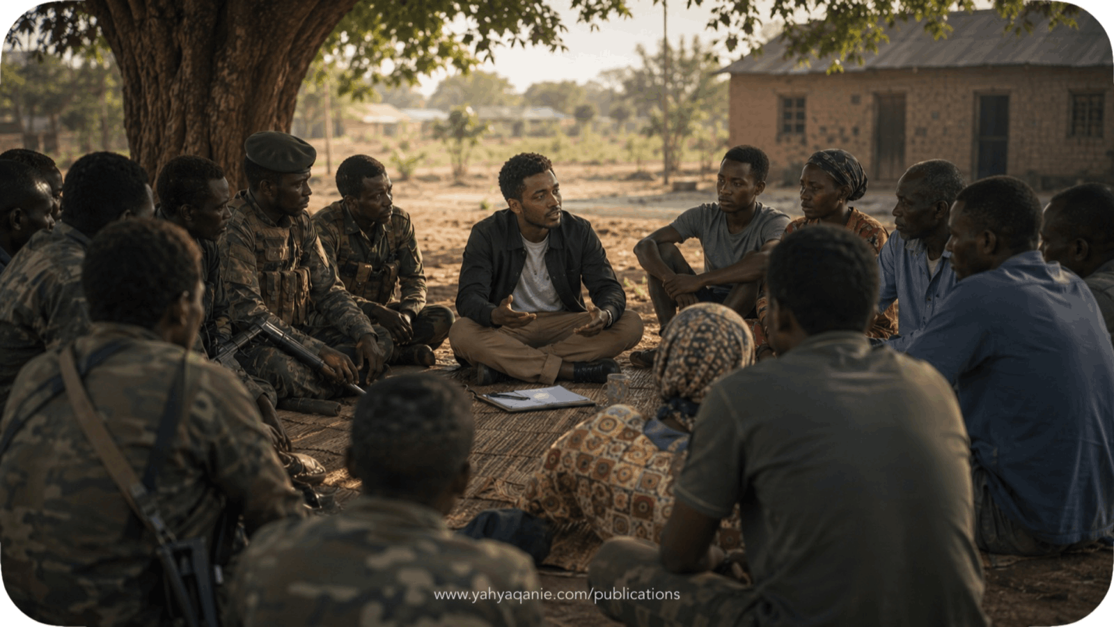 Youth peacebuilding dialogue with community members and security actors